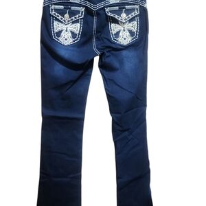 Silver Diva Jeans Women's Blue Embroidered Jeans